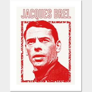 Jacques Brel ∆ Vintage Look Fan Design Posters and Art